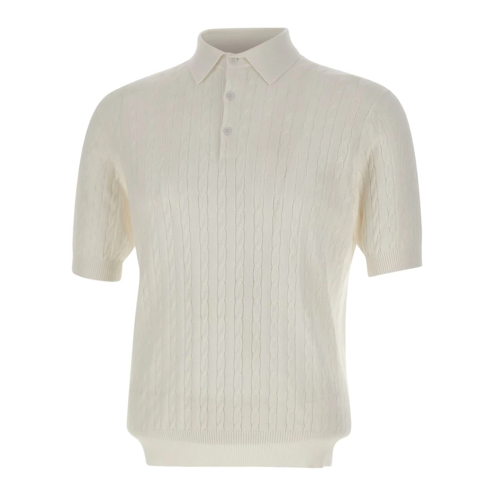 Kangra Vit Cable Knit Polo