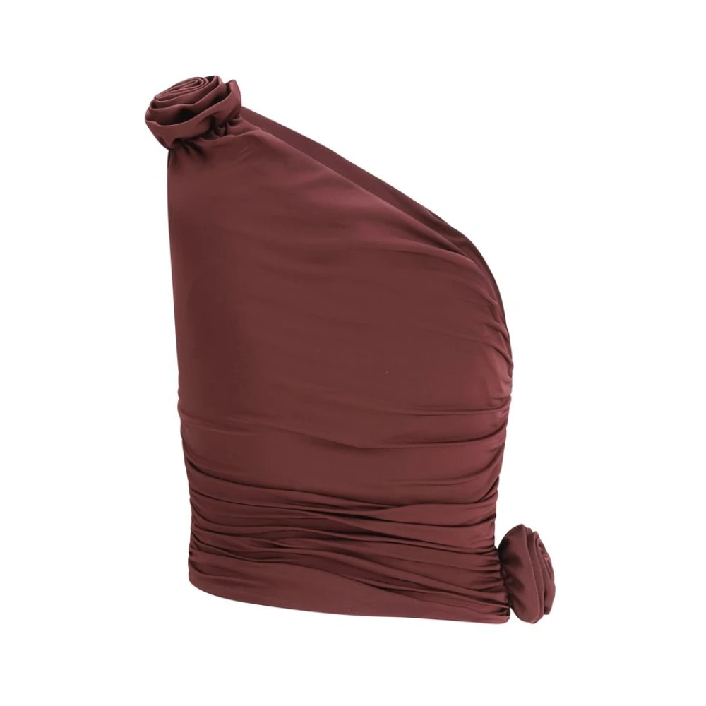 Magda Butrym One-Shoulder Rose Detail Top Red Dames