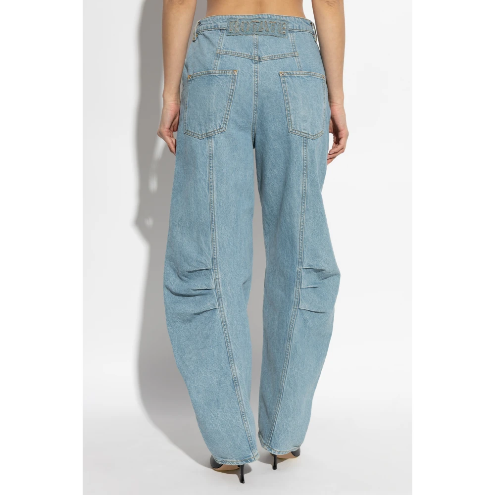 Rotate Birger Christensen Jeans met Stiksels op de Pijpen Blue Dames