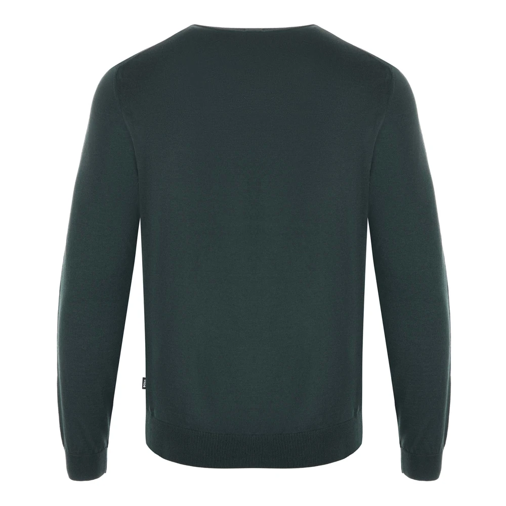 Hugo Boss Essentiële Definieerde Pasvorm Wollen Trui Green Heren