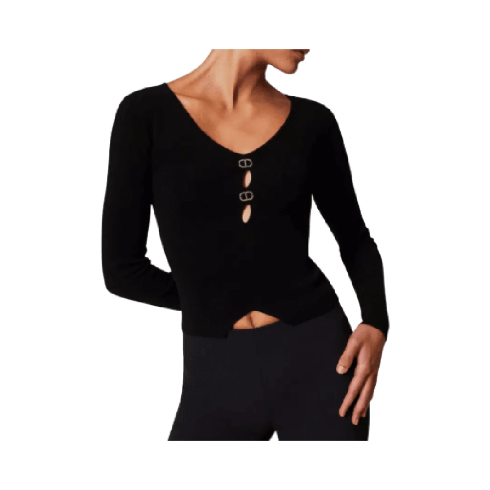 Twinset Zwarte aansluitende trui Black Dames