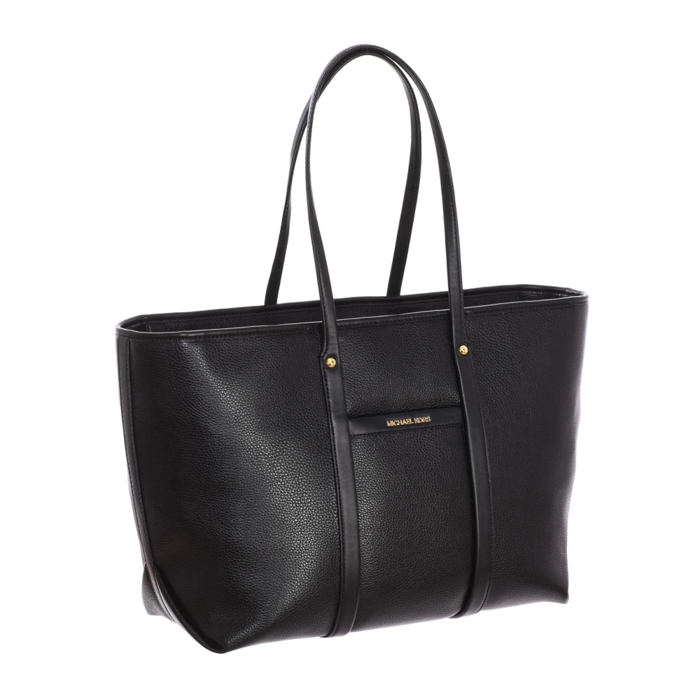 Michael Kors Gestructureerde Leren Shopper Tas Black Dames