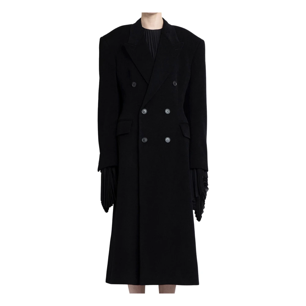 Balenciaga Luxe Oversized Cashmere Coat Black Dames
