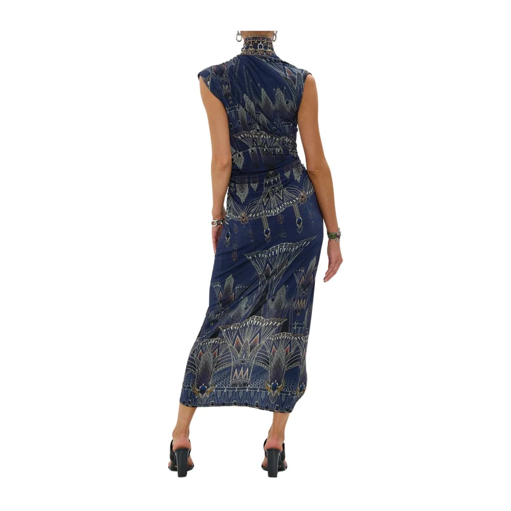 Camilla Jersey Jurk met Verzamelde Colum Blue Dames