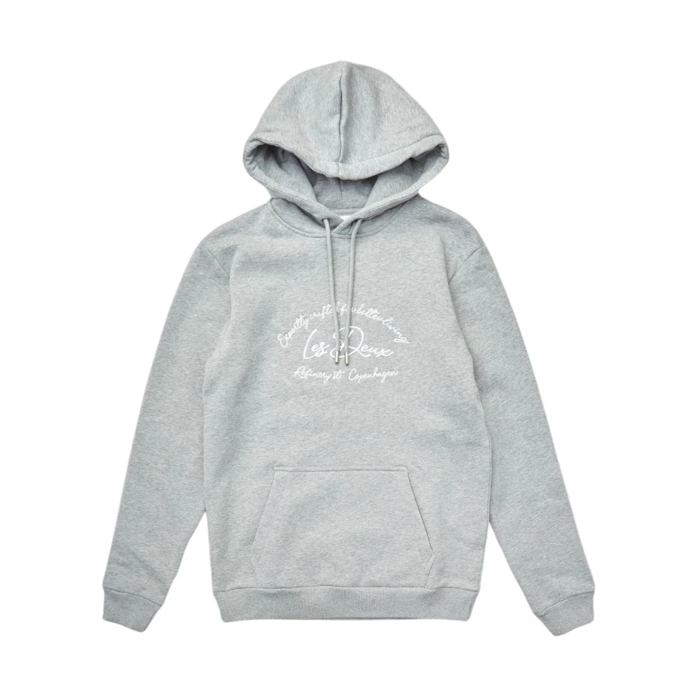 Les Deux Grijze Camden Hoodie 100% Katoen Gray Heren