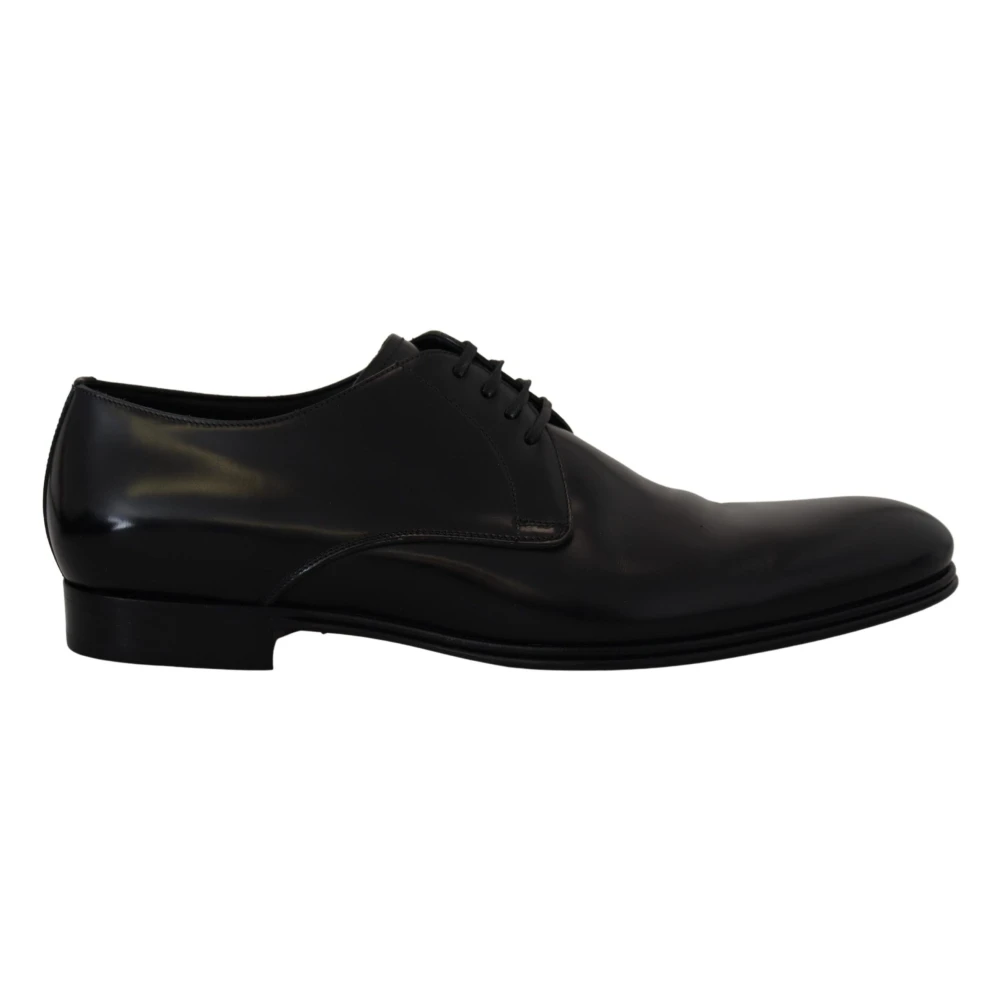 Dolce & Gabbana Men's Black Elegant Leather Derby Shoes