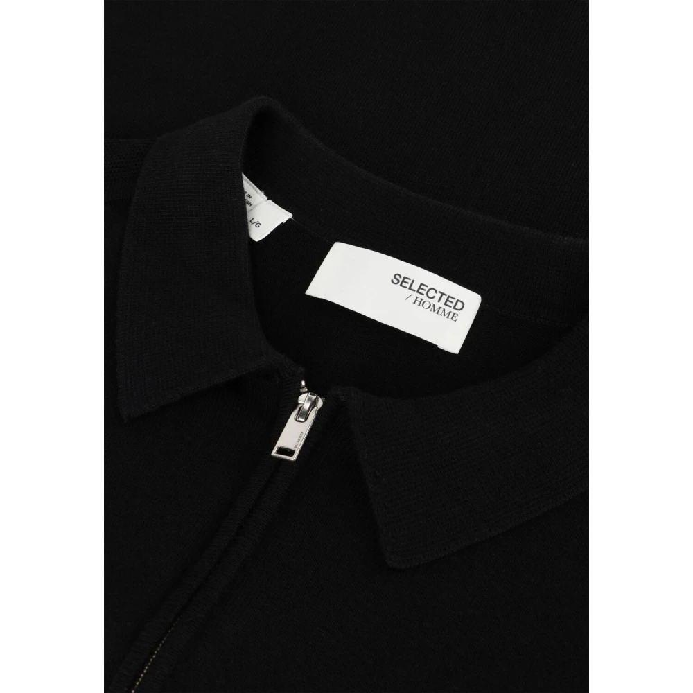 Selected Homme Heren Polo & T-shirt Half Zip Black Heren