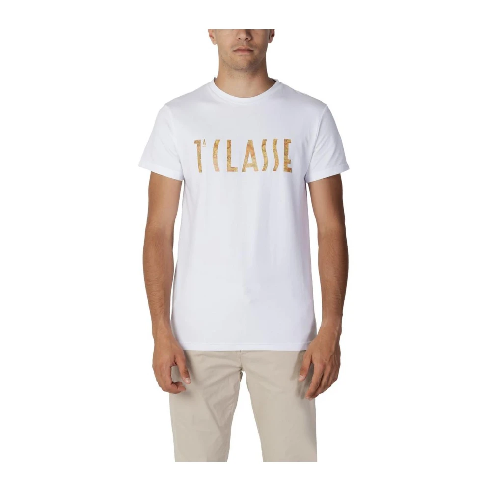 Alviero Martini 1a Classe Katoenmix T-shirt met Lycra White Heren