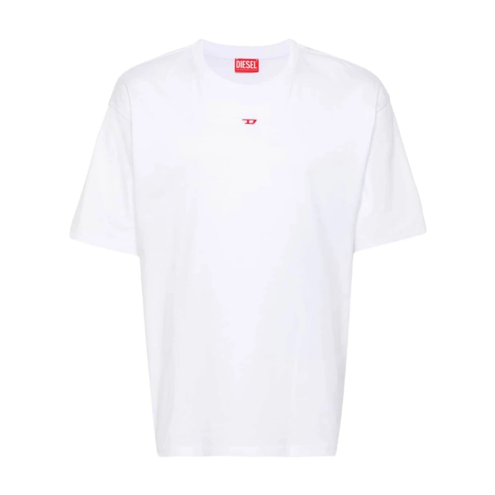 Diesel Witte T-shirts en Polos met D-patch White Heren