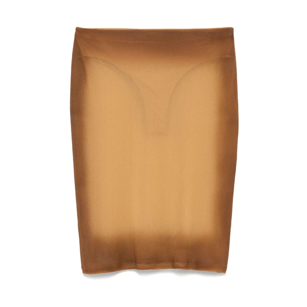 The Attico Karamelbruine Elastische Taille Rok Brown Dames