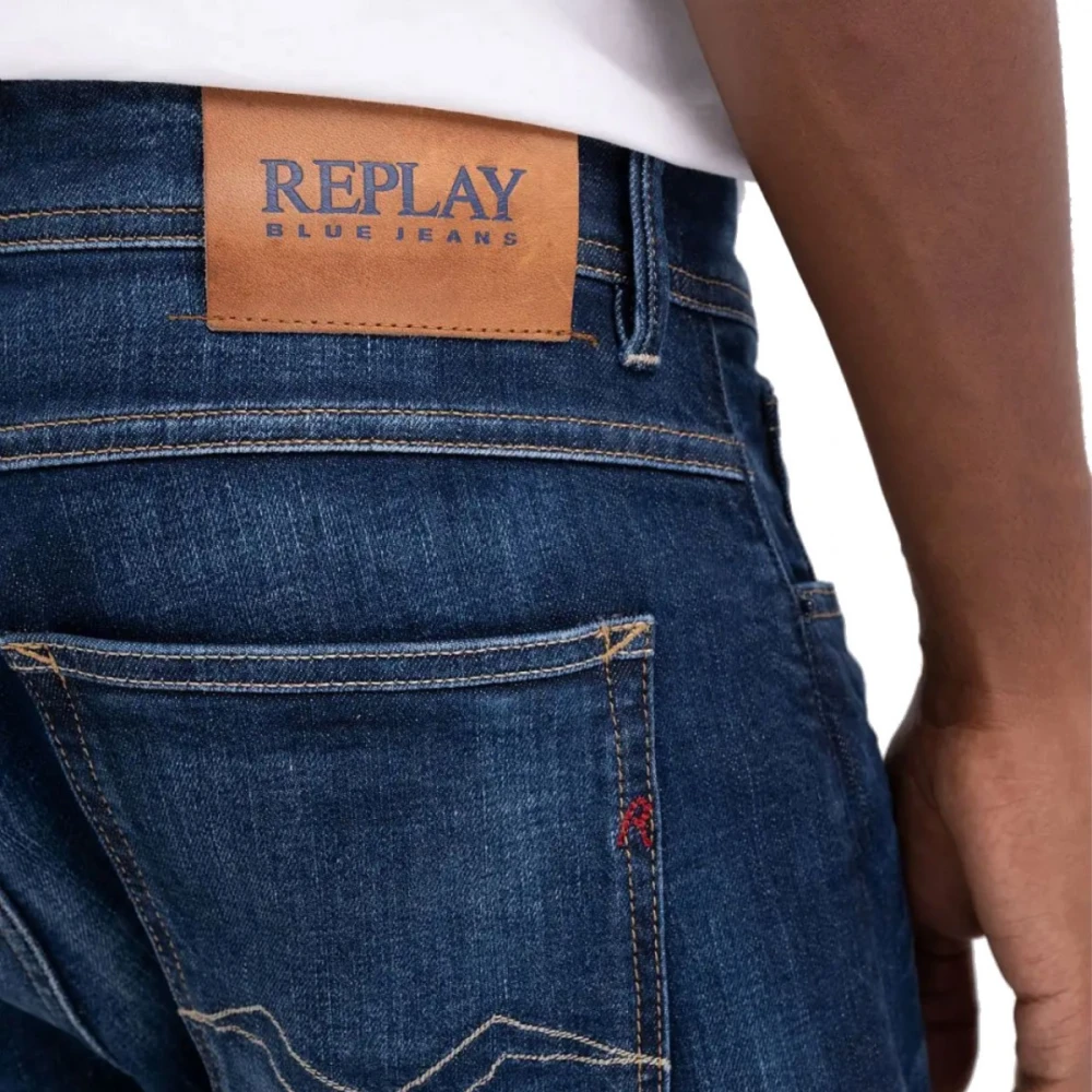 Replay Regular Slim Jeans Donkerblauw Blue Heren