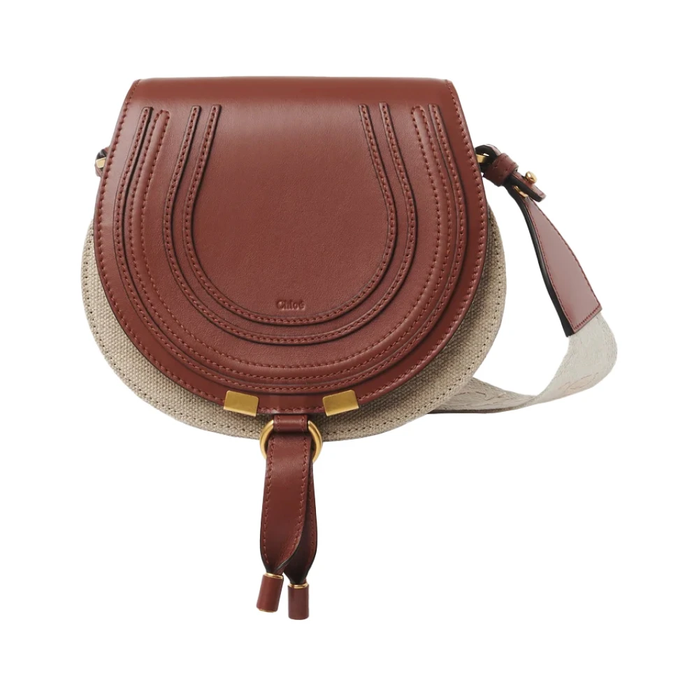 Chloé Bruine Marcie Saddle Tas Brown Dames