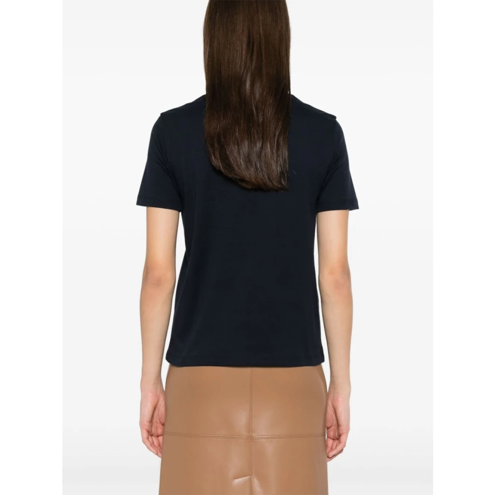 Max Mara Blauw Logo Print Crew Neck T-shirt Blue Dames