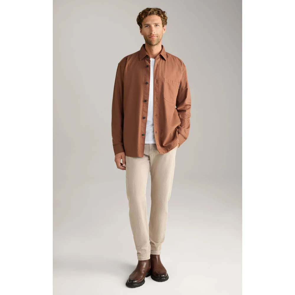 Joop! Bruine denim shirt met achterprint Brown Heren