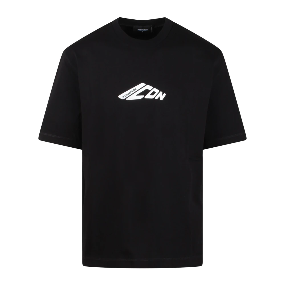 Dsquared2 Icon Print Katoenen T-shirt Fw24 Black Heren