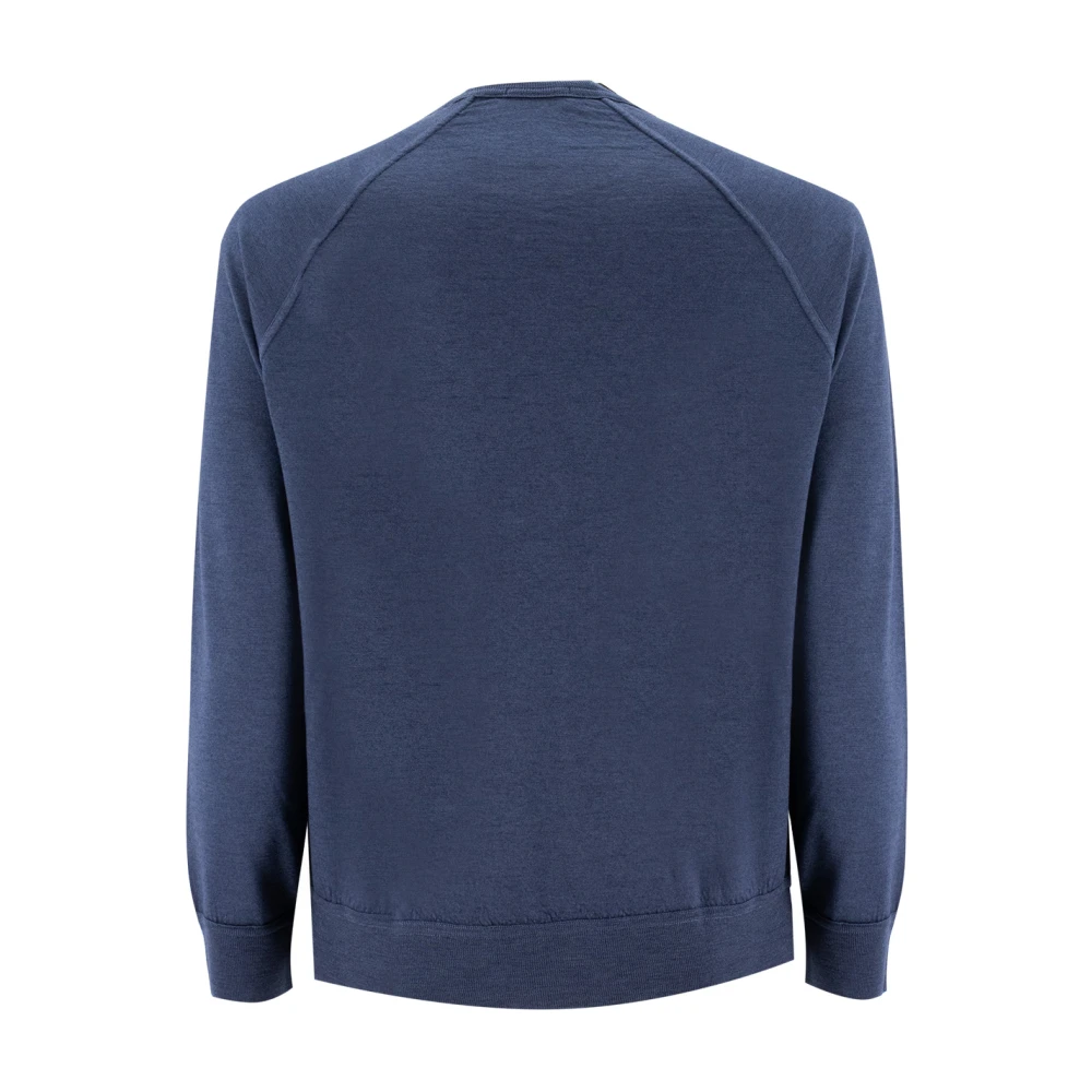 Drumohr Zuivere wol Raglanmouw Sweater Blue Heren