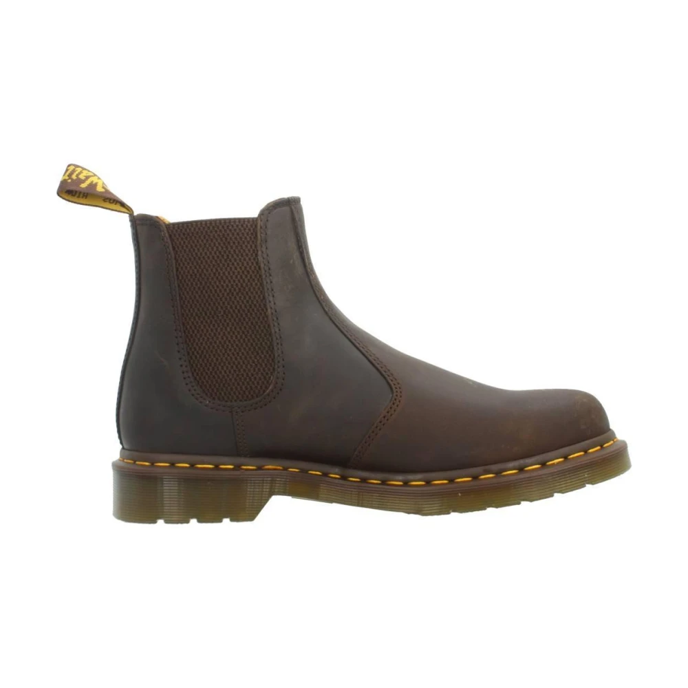 Dr. Martens Brun Klassiska Chelsea Boots För Vardagsbruk