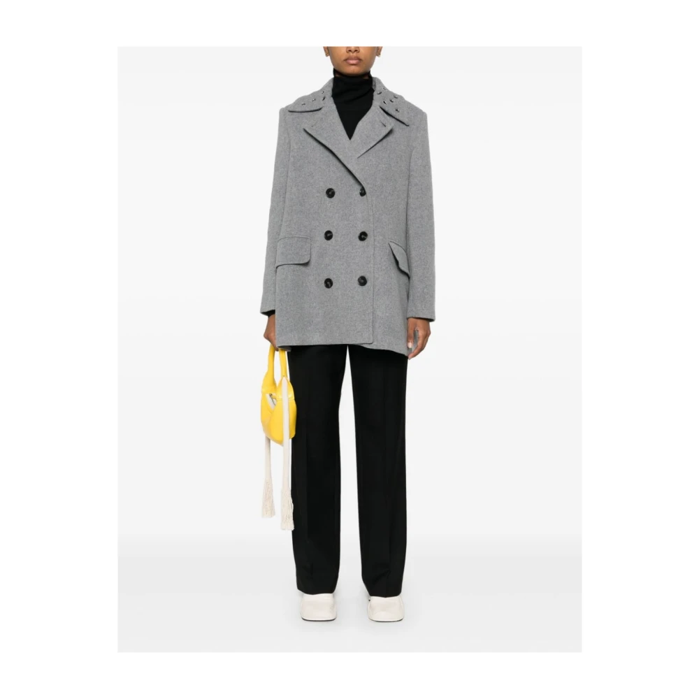 Msgm Grijze Wol Damesjas Gray Dames