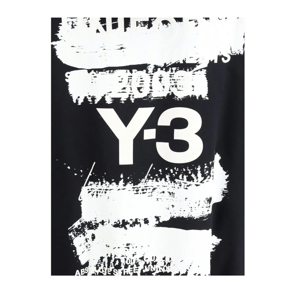 Y-3 Maxi Print Hoodie met Trekkoord Black Heren