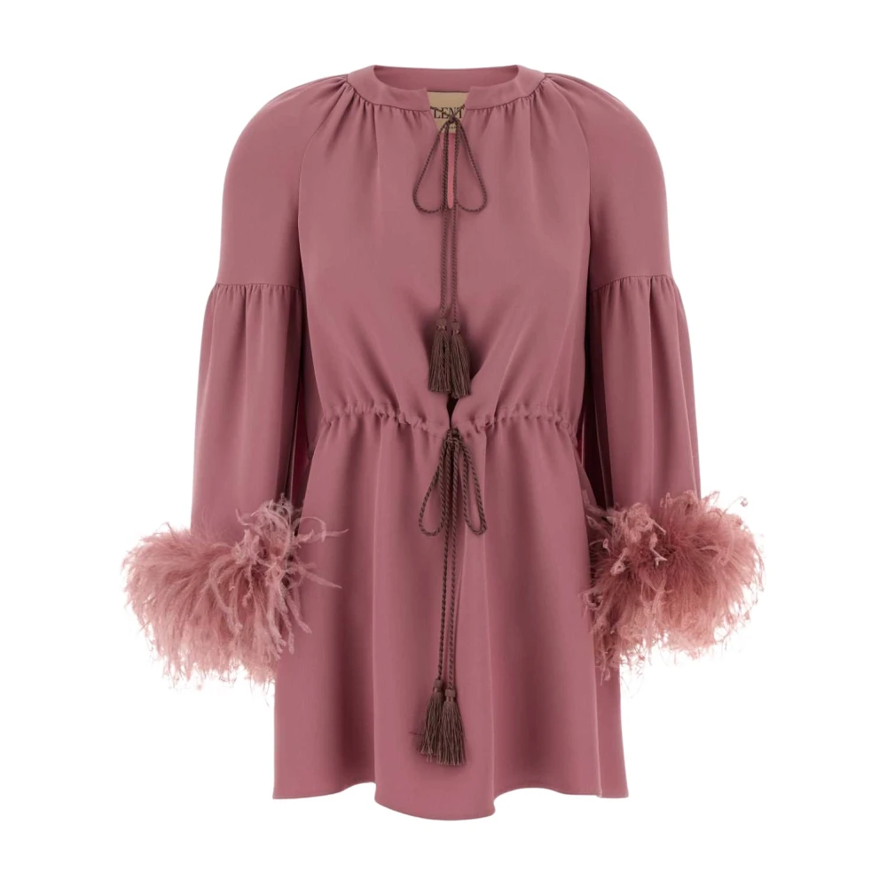 Valentino Garavani Women's Pink Antiqued Crepe Couture Blouse - Blouses - M - Blouses & Shirts