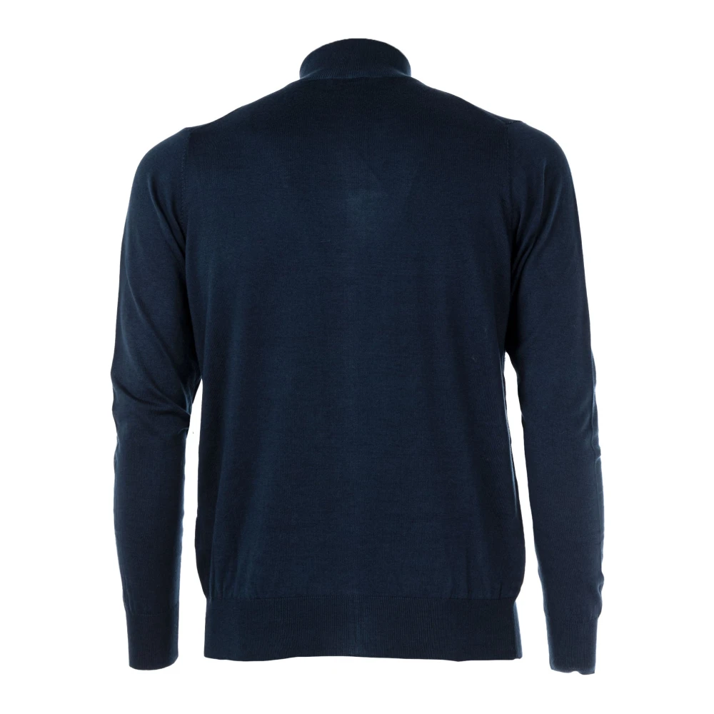 Cashmere Company Heren Katoenen Trui Blauwe Outlet Prijs Blue Heren