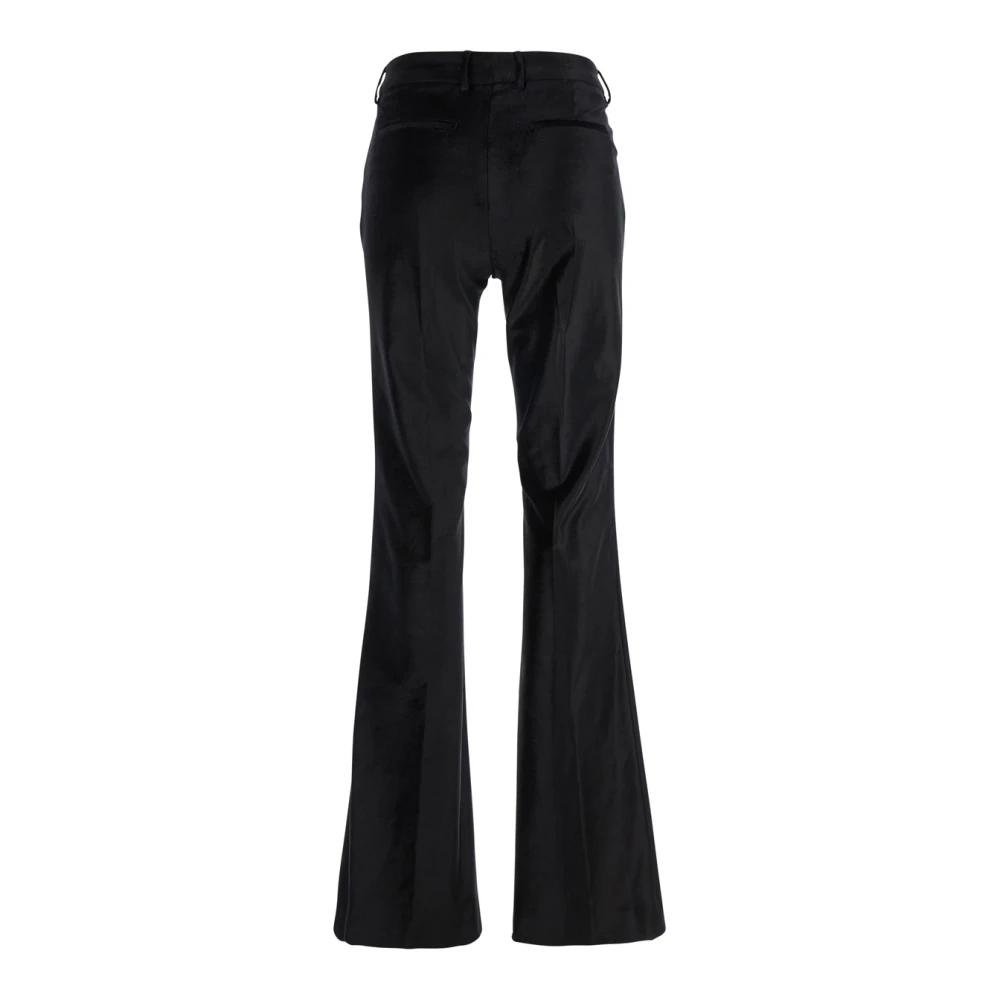 PT Torino Zwarte Fluwelen Stretchbroek Black Dames