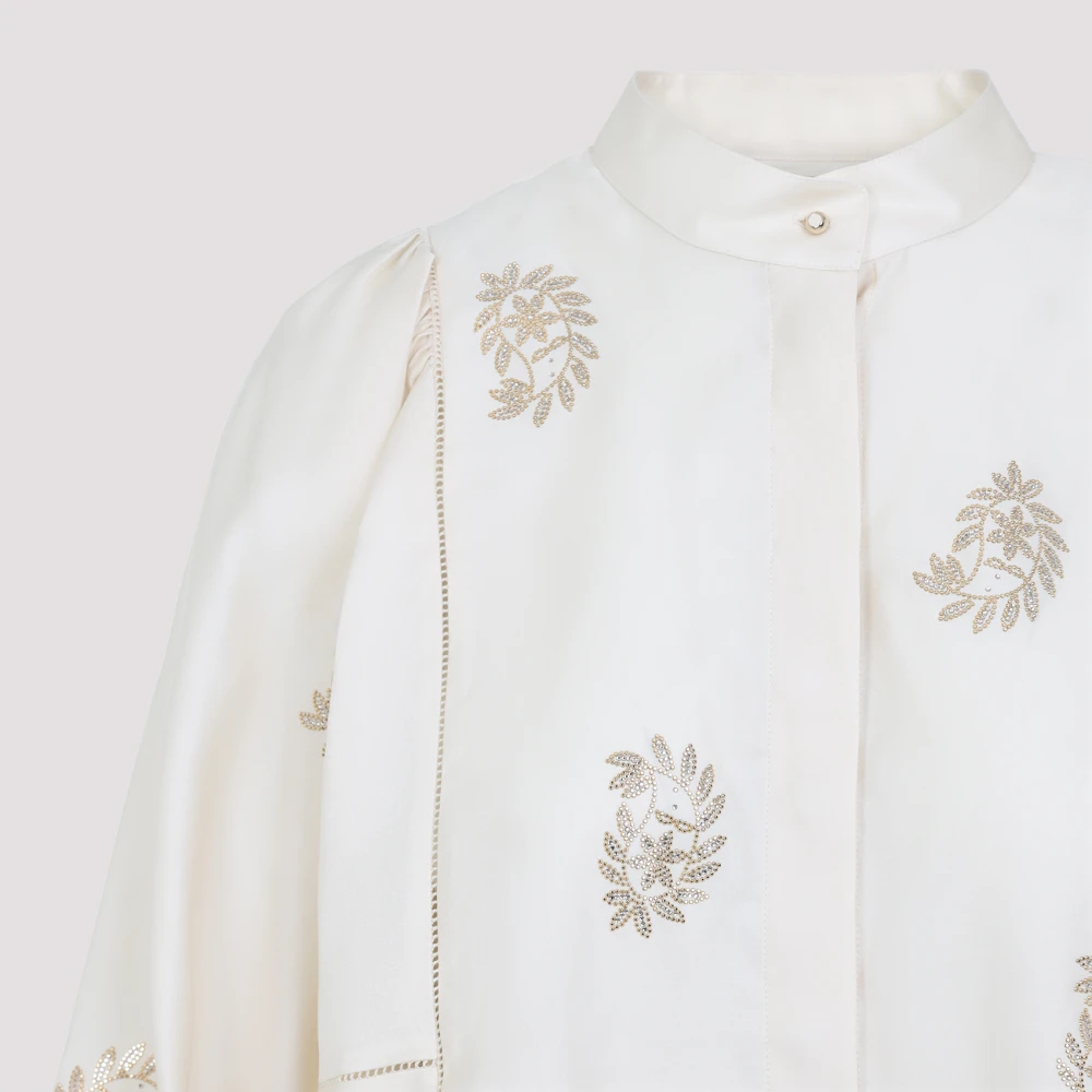 Max Mara Geborduurde Caladio Blouse in Wit White Dames