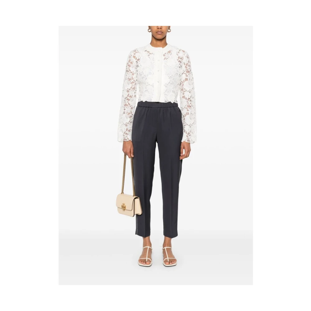 PESERICO Antracietgrijze Elastische Taillebroek Gray Dames