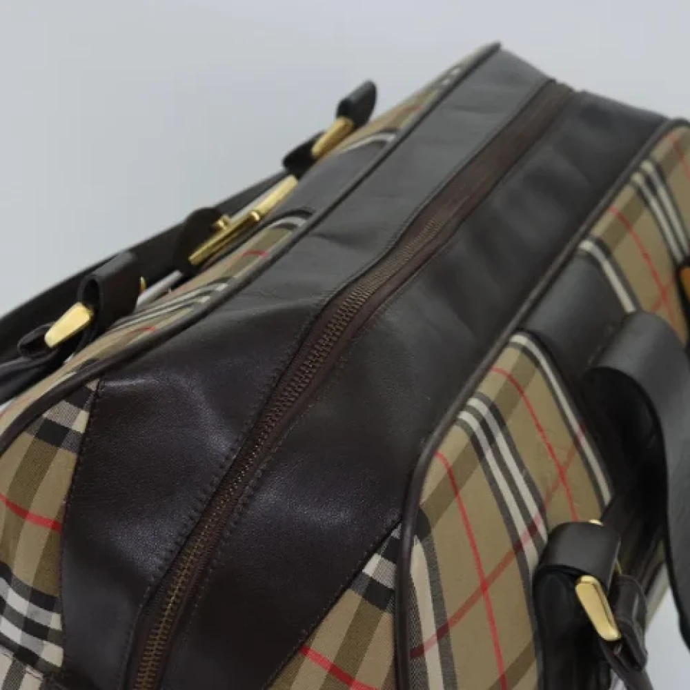 Burberry Vintage Pre-owned Canvas travel-bags Beige Dames