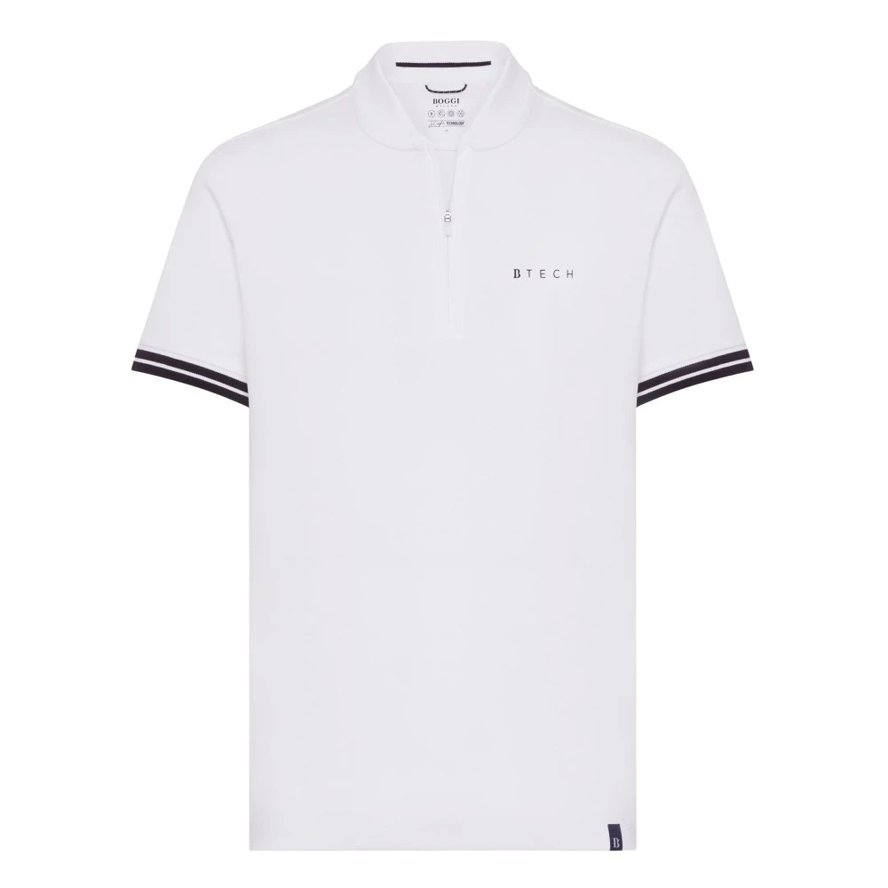 Boggi Milano Polo Shirt in hoogwaardige stof White Heren
