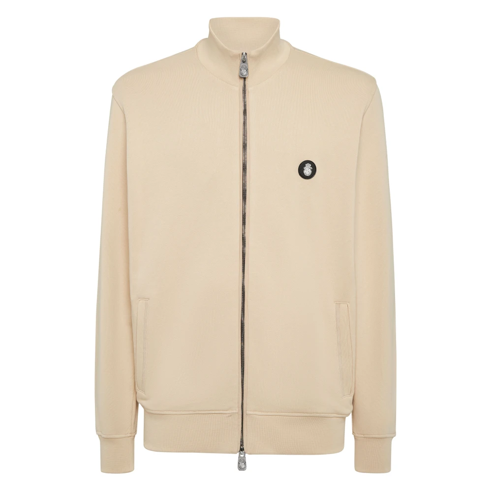 Billionaire Mannelijk Beige Hoodies & Sweatvesten Heren, M, Katoen, Full-Zip Trainingsjack