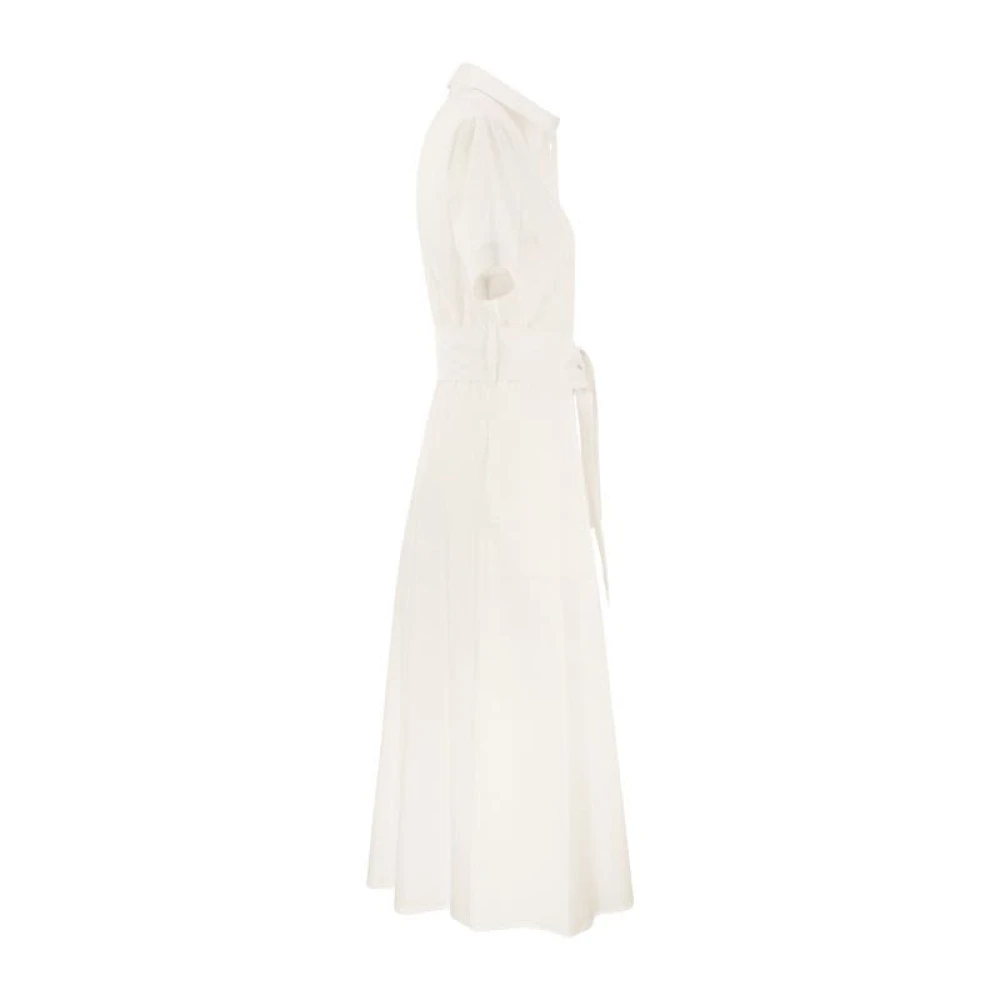 Woolrich Tijdloze pure katoenen poplin chemisier jurk White Dames