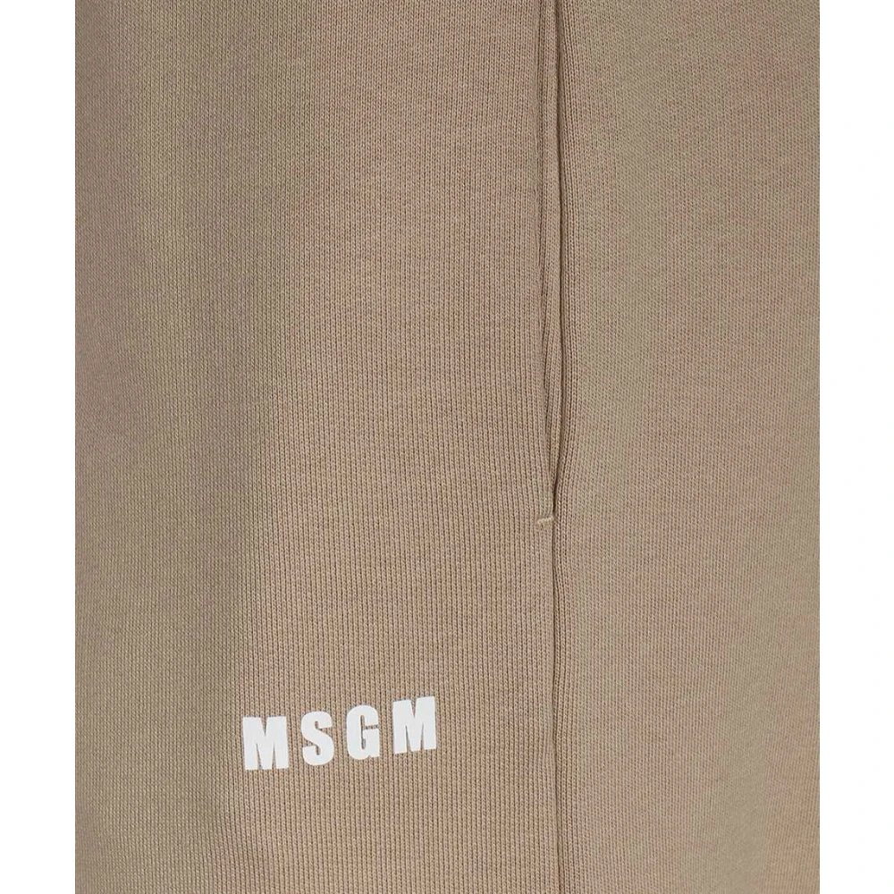 Msgm Katoenen Logo Sweatpants Beige Dames