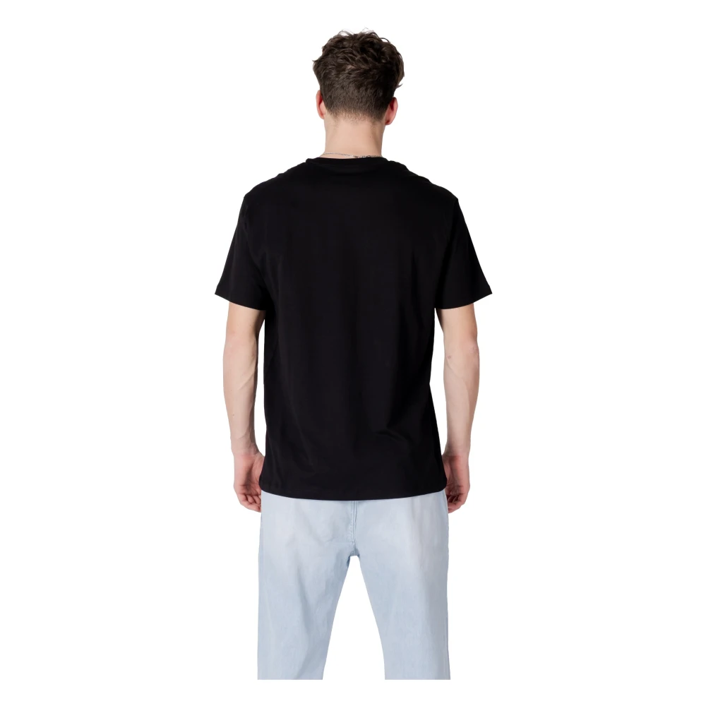 Armani Exchange Zwart Bedrukt Ronde Hals T-shirt Black Heren