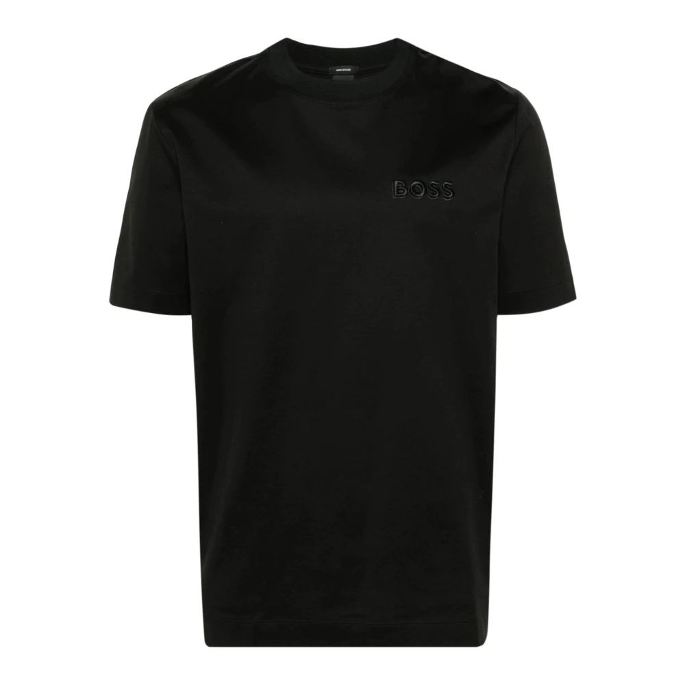 Hugo Boss Geborduurd Zwart Crewneck T-Shirt Black Heren
