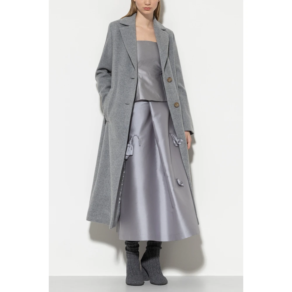 LUISA CERANO Heather Grey Wollen Blend Blazerjas Gray Dames