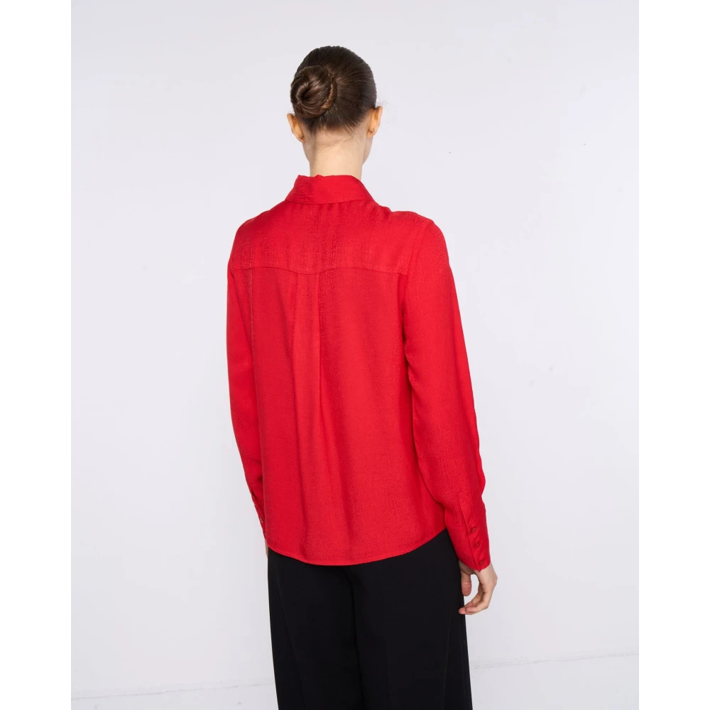 Silvian Heach Strikdetail overhemd Red Dames