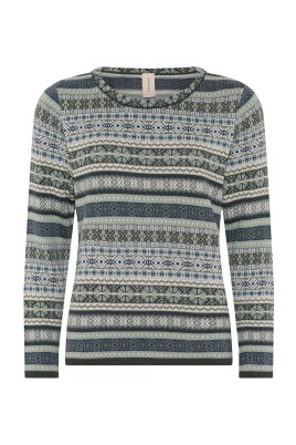 jaquard-pullover-blouse-with-o-neck