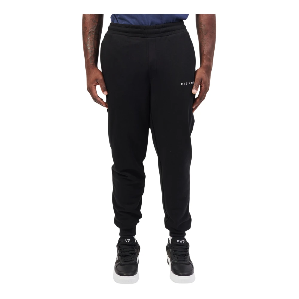 Richmond Zwarte sportieve broek met zijzakken Black Heren