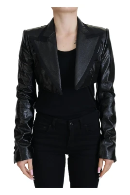 Svart Crop Blazer Jacka