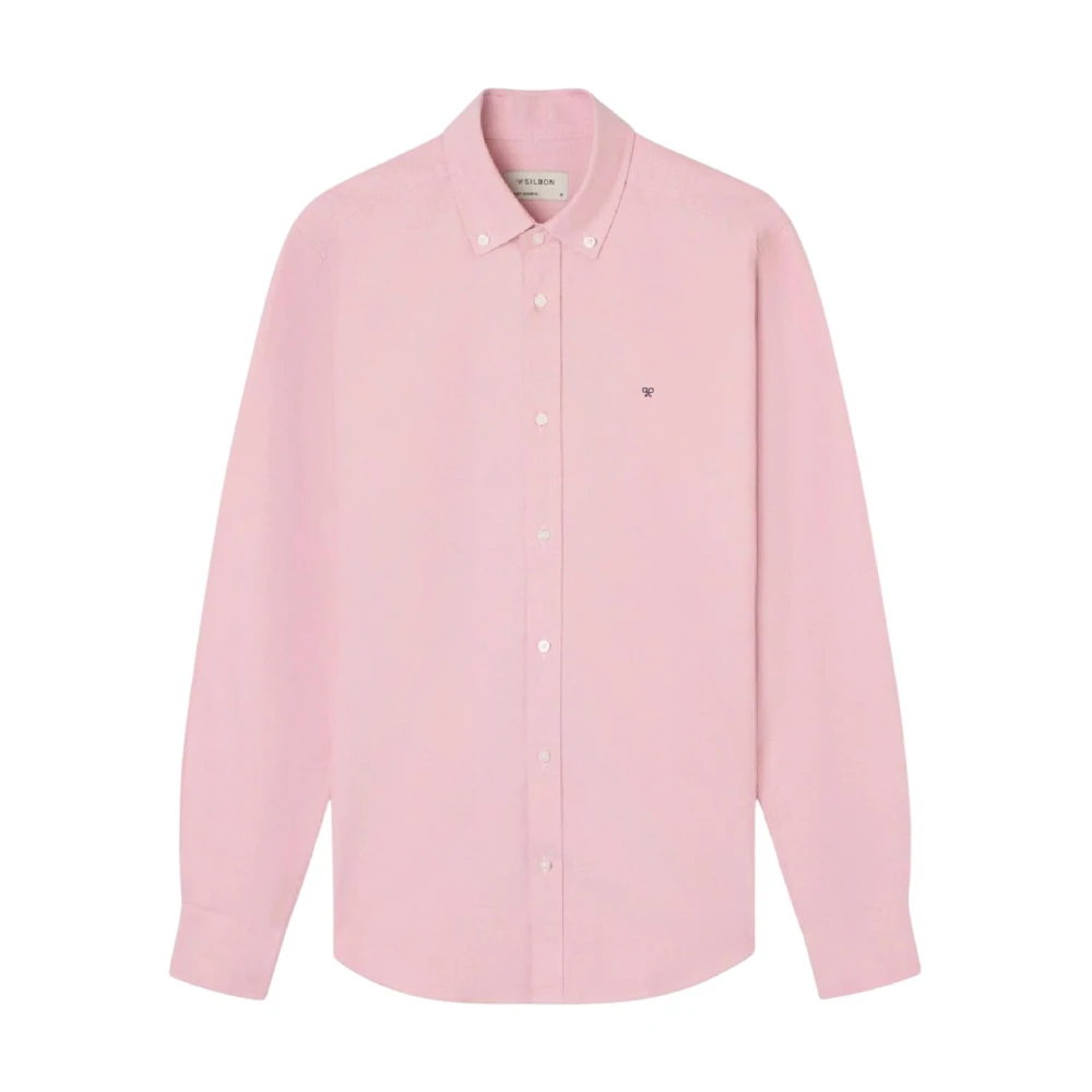 Silbon Pink Casual Shirts, Male, S, Sport Oxford Shirt
