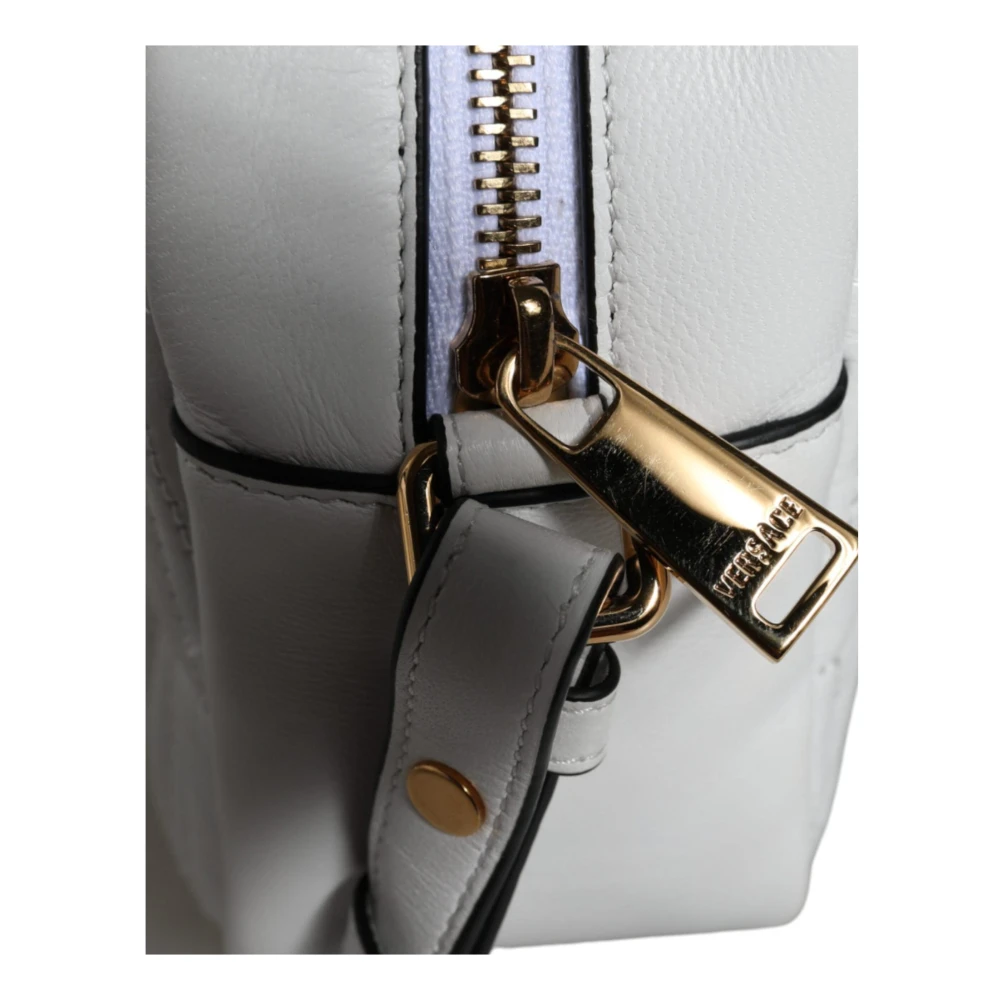 Versace Gewatteerde Nappa Leren Crossbody Tas White Dames