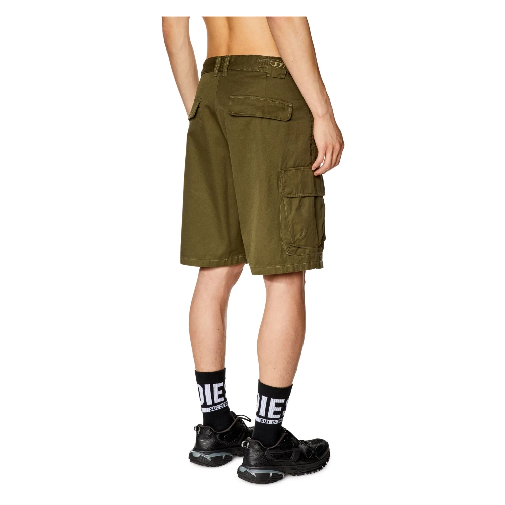 Diesel Twill cargo shorts in cotton Green Heren