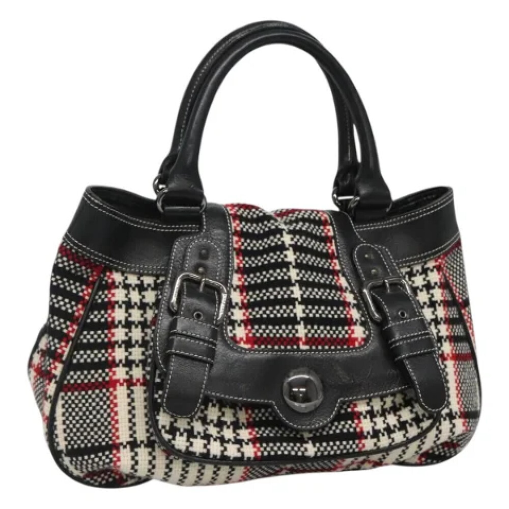 BURBERRY ニット手袋 ベージュ×紺×赤 バーバリー ショルダーバッグ/クロスボディ/クラッチバッグ