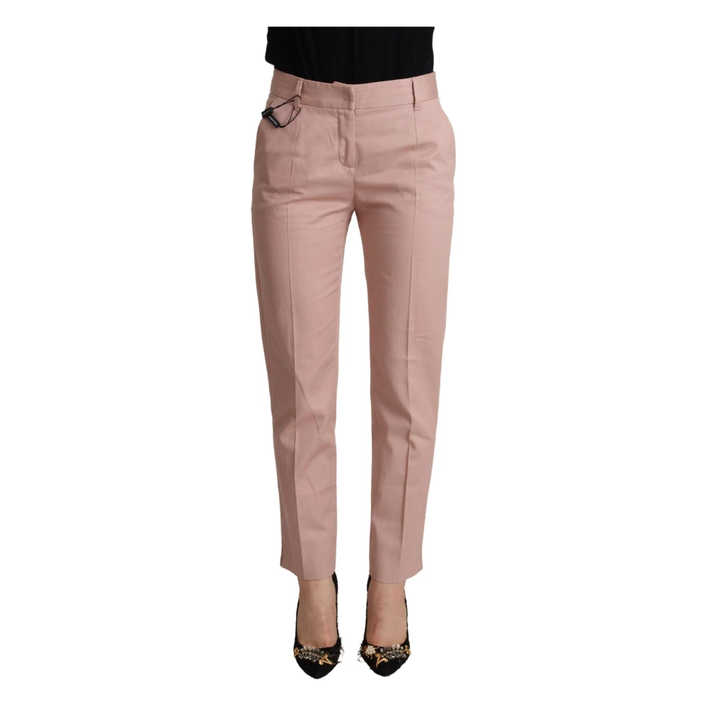 Dolce & Gabbana Women's Pink Slim-Fit Trousers, 2XS, Tapered Trousers
