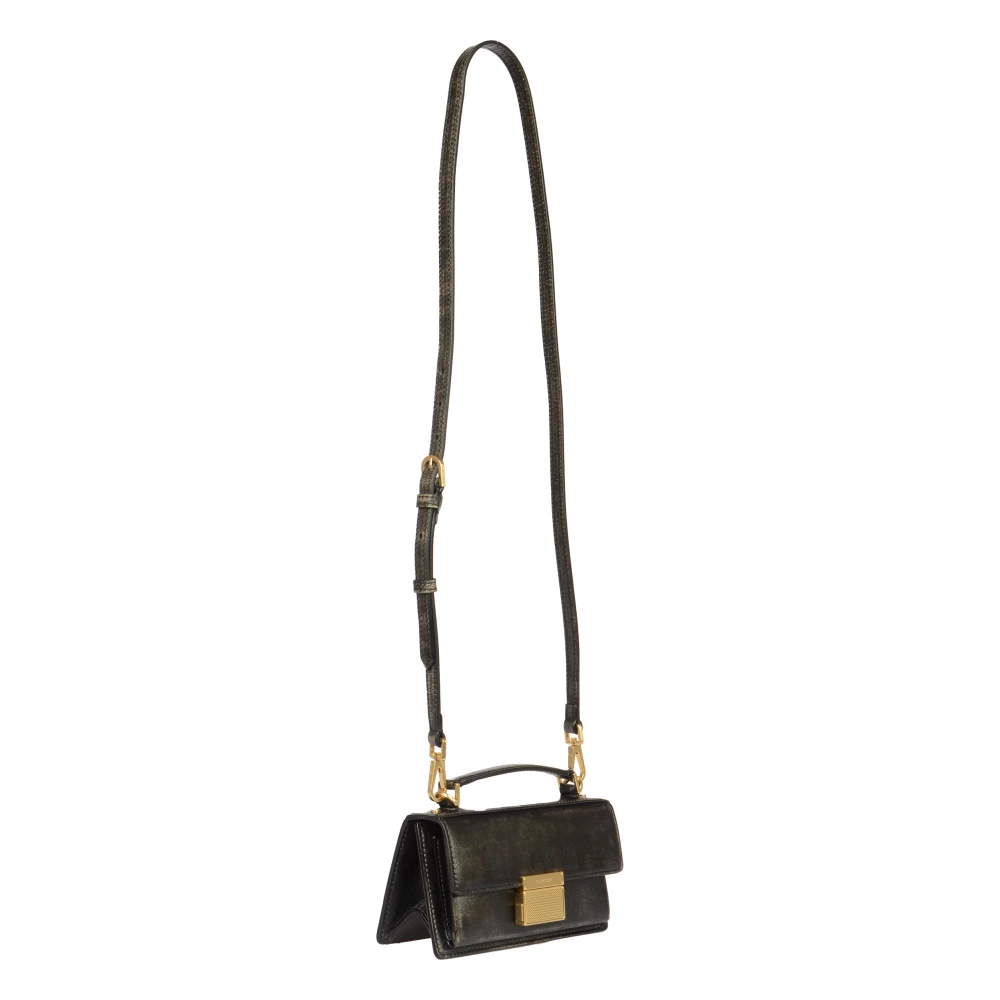 Golden Goose Zwarte Distressed Bull Leren Bodytas Black Dames