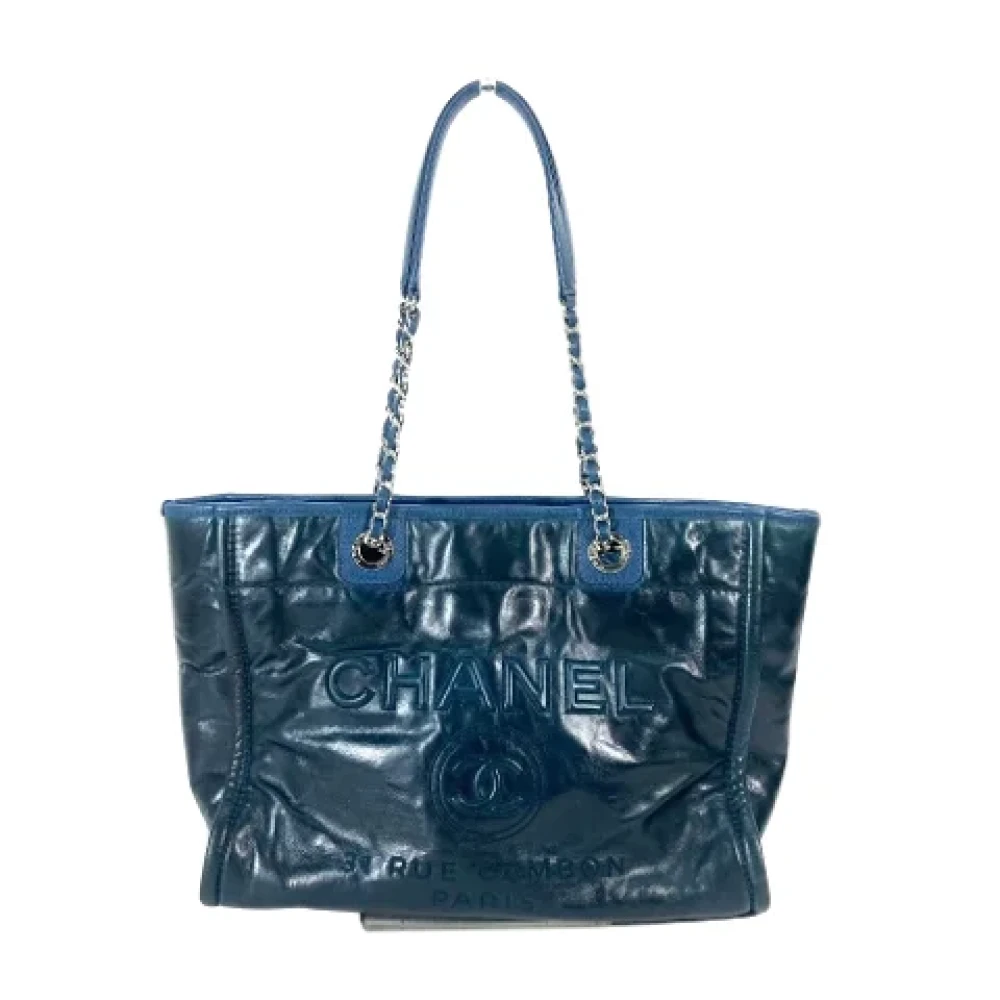 Chanel Vintage Pre-owned Leather chanel-bags Blue Dames
