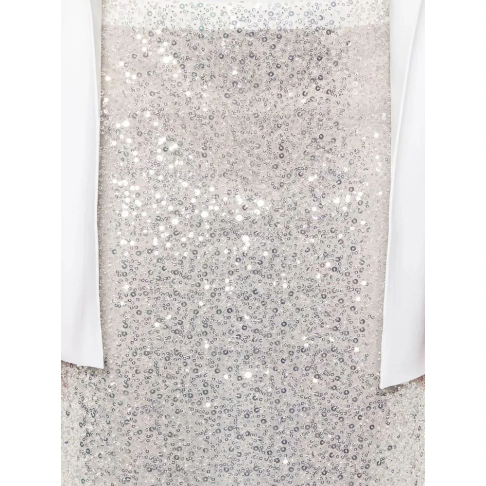 Casablanca Pailletten Mesh Midi Rok Zilver Gray Dames