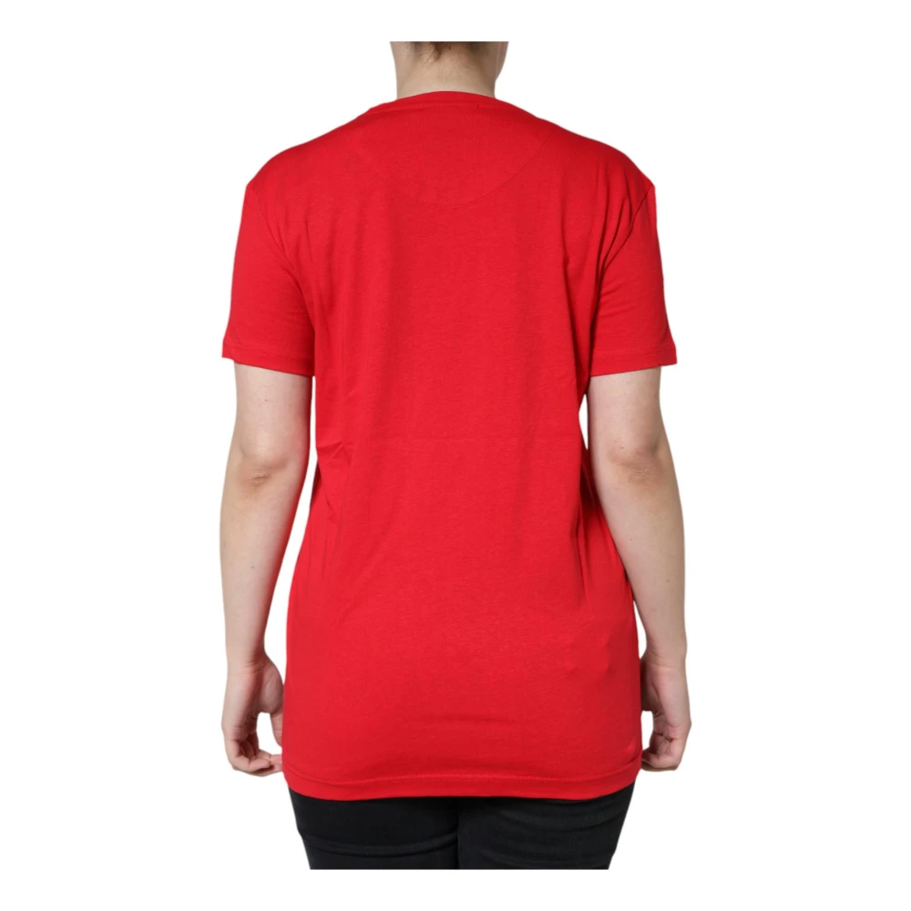 Dolce & Gabbana Rode Katoenen Logo T-shirt voor Vrouwen Red Dames