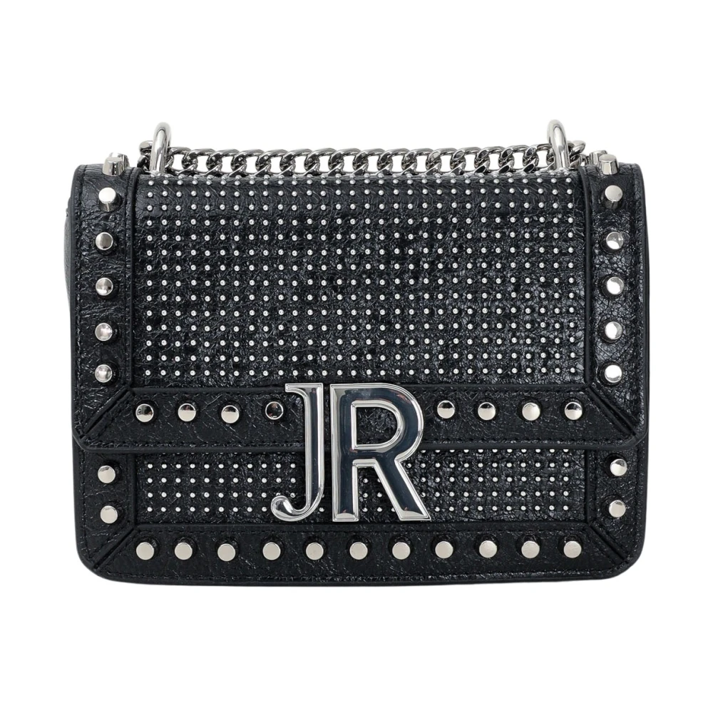 Richmond Zwarte schoudertas met zilveren details Black Dames